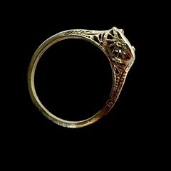 14K Yellow Gold Clear Stone Ring Sz: 6 - 1.5G!